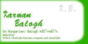 karman balogh business card